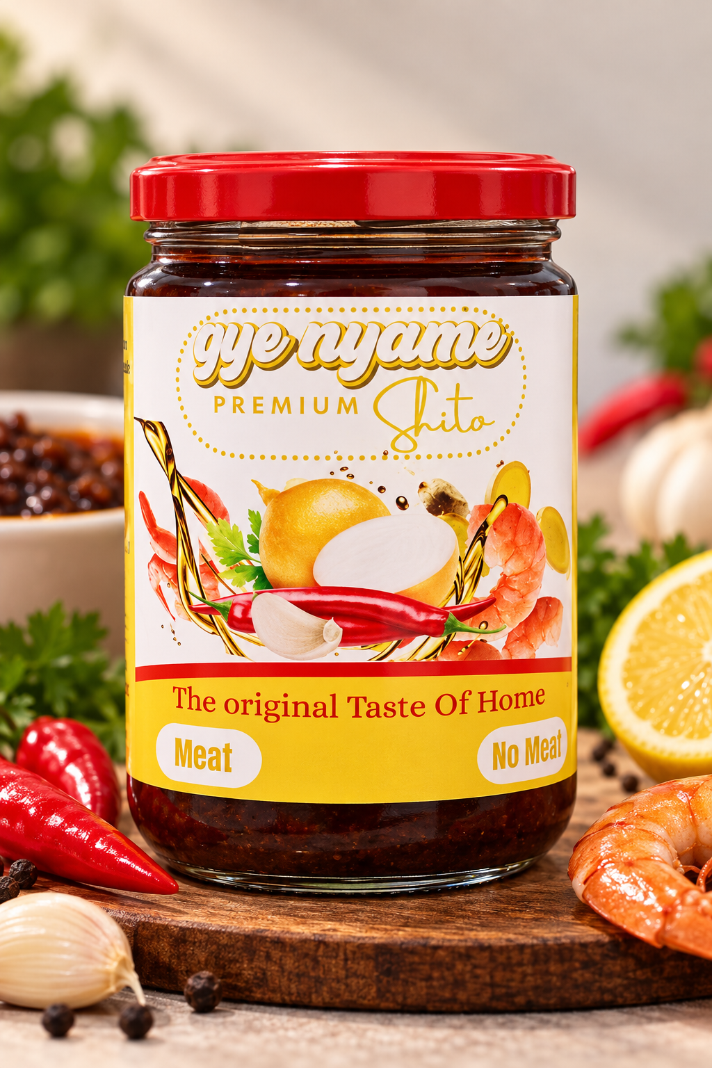 Gye Nyame Premium Shito &ndash; Jar (Meat)